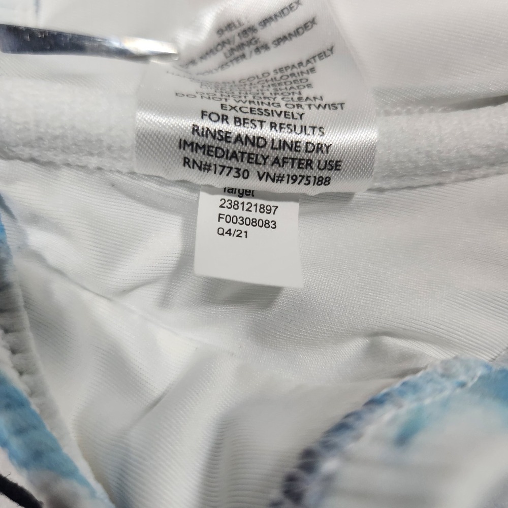NWT Shade & Shore‎ Bikini Top Womens 38DD Blue Tie Dye Ribbed Underwire Swimwear - Picture 10 of 11